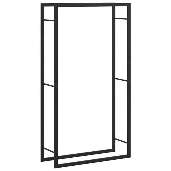 vidaXL Stojak na drewno opałowe matowy czarny 80x28x154 cm stalowy