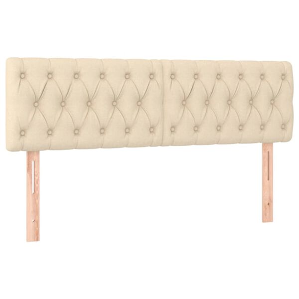 vidaXL Zagł&oacute;wki, kremowe, 144x7x78/88 cm, tkanina