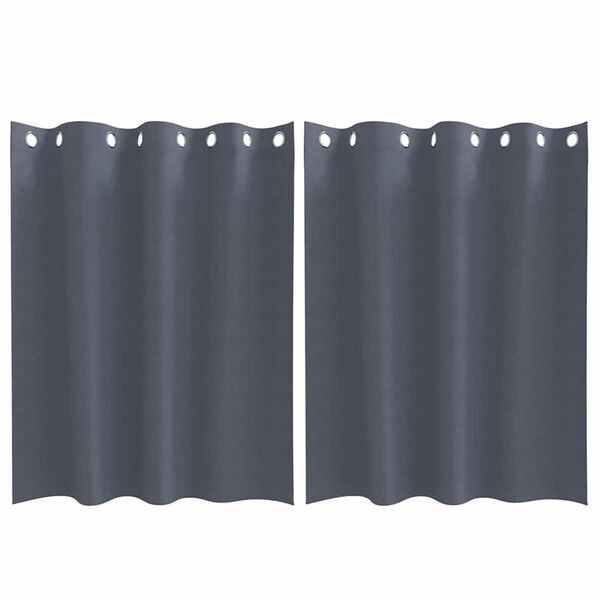 vidaXL Firany blackout z kółkami 2 pcs Antracyt 140 x 140 cm Poliester