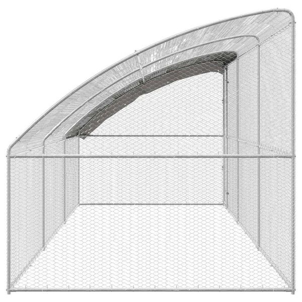 vidaXL Klatka dla kur 3 pcs Srebrny 600 x 200 x 200 cm Stal i PE