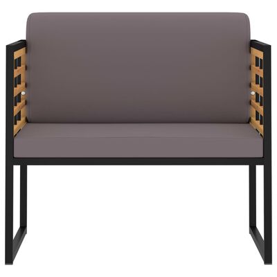 vidaXL Krzesła ogrodowe z poduszkami, 2 szt., drewno akacjowe, szare
