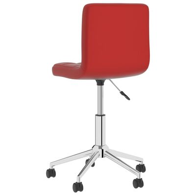 vidaXL Obrotowe krzesła stołowe, 6 szt., winna czerwień, ekoskóra