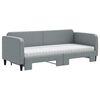 vidaXL Sofa rozsuwana z materacami, jasnoszara, 80x200 cm, tkanina