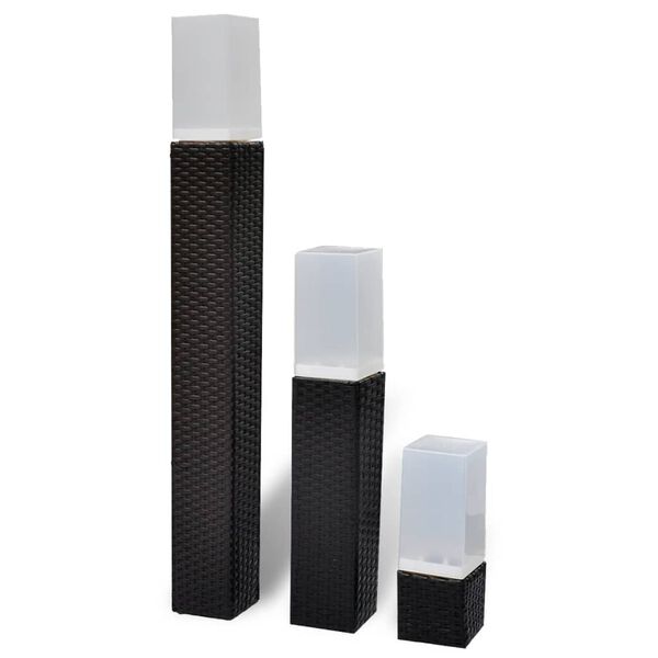 Rattanowe lampy solarne 3 sztuki.