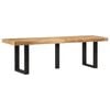 vidaXL Ławka, 160 cm, lite, surowe drewno mango i stal