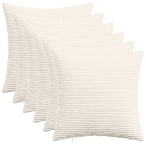 vidaXL Poszewka na poduszkę 6 pcs HEERLEN kremowy 30 x 30 cm sztruks