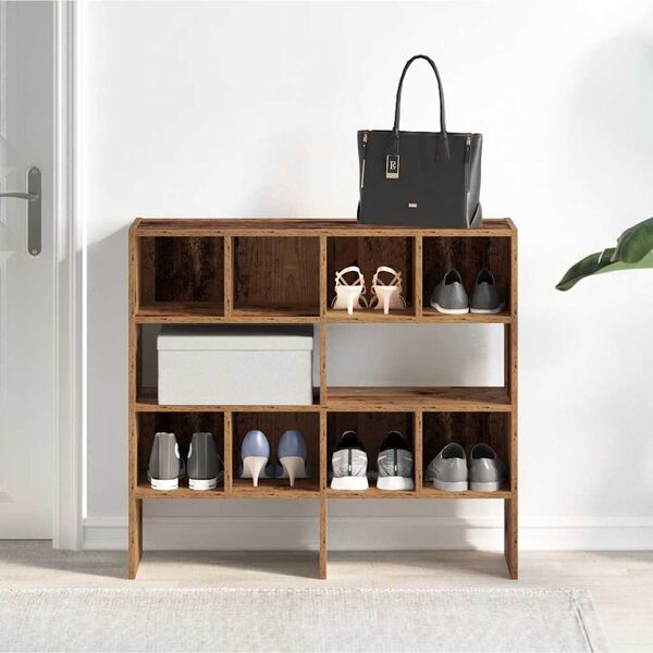 vidaXL Stojaki na buty 2 szt., sztaplowany, stare drewno, 89,5x30x40cm