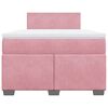 vidaXL Ł&oacute;żko kontynentalne z materacem, r&oacute;żowe, 120x200 cm, aksamit
