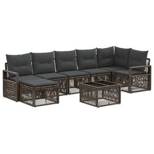 vidaXL Zestaw Sof na Ogr&oacute;d 8 pcs Szary polirattan
