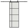 vidaXL Drzwi przesuwne z zestawem okuć czarne 76x205 cm ESG szkło