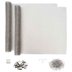 vidaXL Pokrywa szybu świetlnego z klipsami 2 szt. 70 x 130 cm srebrny
