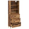 vidaXL Highboard z szufladą Stare drewno 69,5 x 32,5 x 180 cm