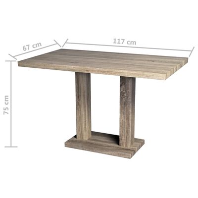 vidaXL Stół z MDF stylizowany na dębowy