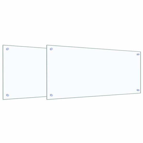 vidaXL Przód kuchenny 2 pcs przezroczysty 90 x 40 cm szkło hartowane
