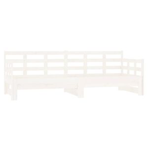 vidaXL Ł&oacute;żko rozsuwane, białe, lite drewno sosnowe, 2x(80x200) cm