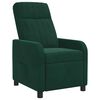 vidaXL Fotel recliner Ciemnozielony Welur