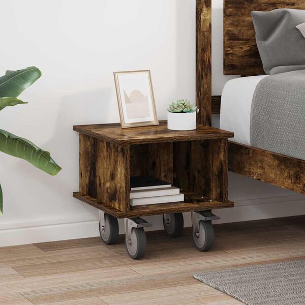 vidaXL St&oacute;ł pod telewizor Dąb wędzony 37 x 35 x 35 cm