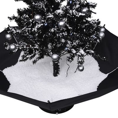 vidaXL Choinka sypiąca śniegiem, podstawa parasolowa, czarna, 75 cm