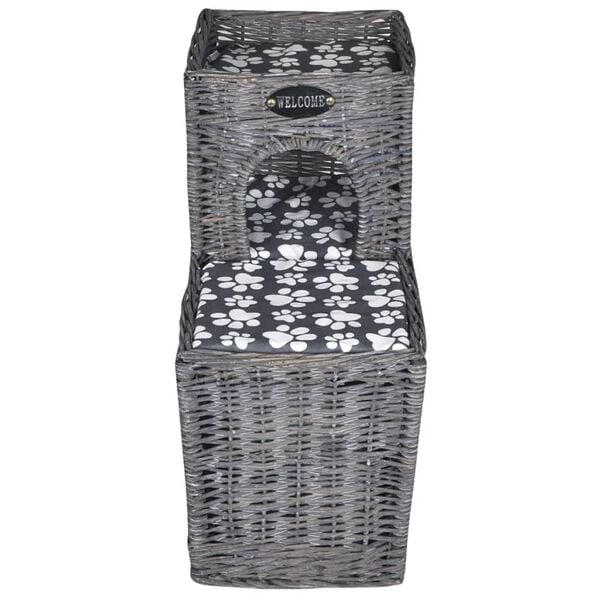 vidaXL Wiklinowy drapak dla zwierząt domowych/łóżko/domek z poduszką