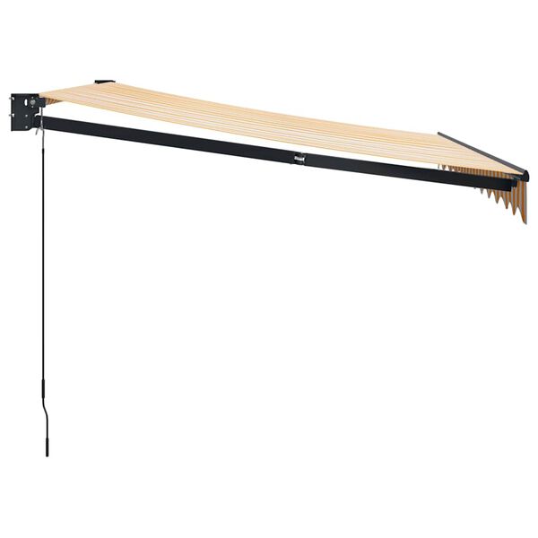 vidaXL Zwijana markiza, ż&oacute;łto-biała, 3x2,5 m, tkanina i aluminium