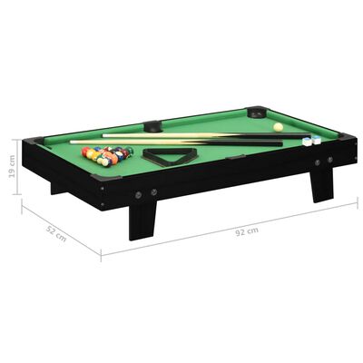 vidaXL Mini stół bilardowy na 3 nogach, 92x52x19 cm, czarno-zielony