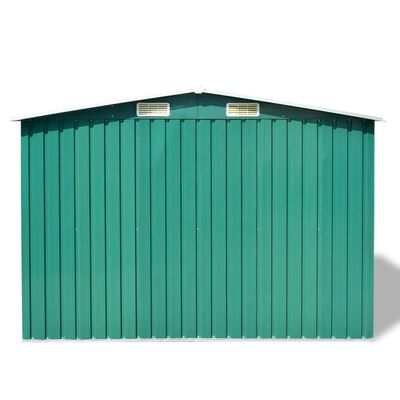 vidaXL Szopa ogrodowa, metalowa, zielona, 257 x 205 x 178 cm