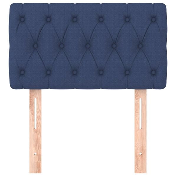 vidaXL Zagłówek do łóżka, niebieski, 80x7x78/88 cm, tkanina
