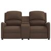 vidaXL Rozkładany fotel masujący z uchwytem, 2-os., brązowy, tkanina
