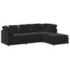 vidaXL Sofa modułowa z podn&oacute;żkiem i poduszkami aksamitna czerń