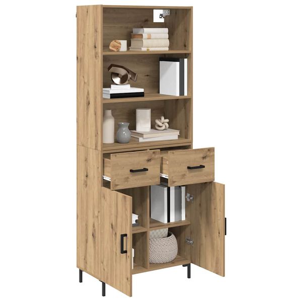 vidaXL Highboard z szufladą Dąb rzemieślniczy 69,5 x 34 x 180 cm