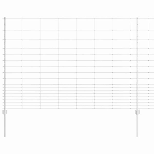 vidaXL Ogrodzenie z słupkiem Srebrny 1,5 x 25 m Stal
