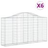 vidaXL Kosze gabionowe, 6 szt, 200x30x100/120 cm, galwanizowane żelazo