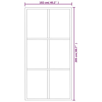 vidaXL Drzwi przesuwne z osprzętem, szkło ESG i aluminium, 102x205 cm