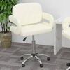 vidaXL Obrotowe krzesło stołowe, kremowe, obite sztuczną sk&oacute;rą