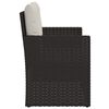 vidaXL Ławka ogrodowa z poduszkami, czarna, 105 cm, polirattan