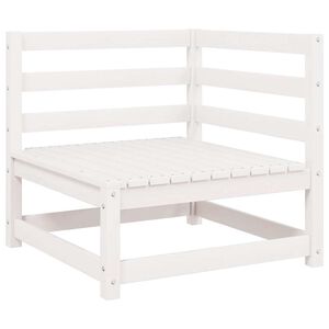 vidaXL Ogrodowa sofa narożna, biała, lite drewno sosnowe