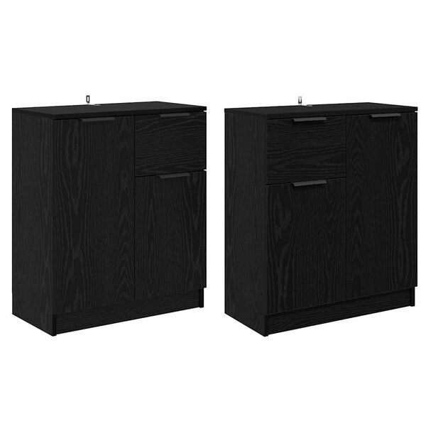 vidaXL Komody 2 pcs Czarny Dąb 60 x 30 x 70 cm Materiał drewnopochodny