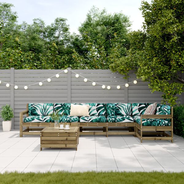 vidaXL 7-cz. zestaw wypoczynkowy do ogrodu, impregnowana sosna
