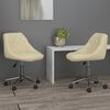 vidaXL Obrotowe krzesła stołowe, 2 szt., kremowe, sztuczna sk&oacute;ra