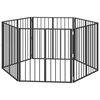 vidaXL Bramka dla psa 6 szt. Czarny 80 x 80 cm Stal ocynkowana
