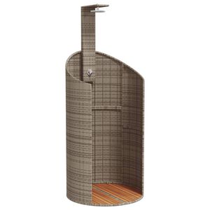 vidaXL Prysznic ogrodowy, szary, 100x100x241,5 cm, polirattan i akacja