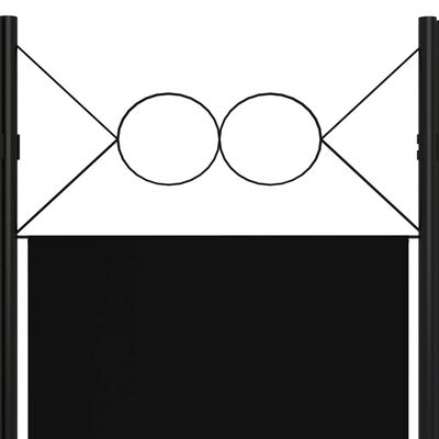 vidaXL Parawan 6-panelowy, czarny, 240 x 180 cm
