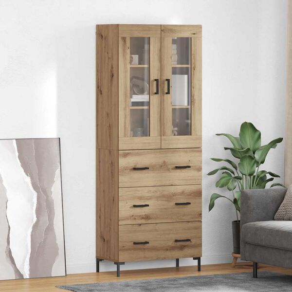 vidaXL Highboard 2 pcs Dąb rzemieślniczy Materiał drewnopochodny