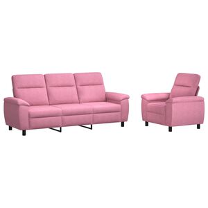 vidaXL Zestaw Sof 2 pcs r&oacute;żowy tkanina