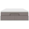 vidaXL Rama ł&oacute;żka otomana z materacem, taupe, 140x190 cm, tkanina