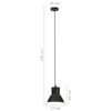 vidaXL Lampa wisząca, 25 W, czarna, okrągła, 17 cm, E27