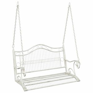 vidaXL Huśtawka Stal 115 x 61 x 63 cm Antyczna biel