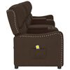 vidaXL Rozkładany fotel masujący z uchwytem, 4-os., brązowy, ekoskóra
