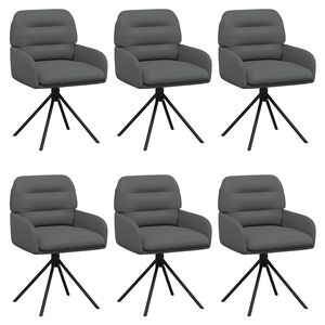 vidaXL Obrotowe krzesła jadalniane 6 pcs Ekosk&oacute;ra Szary