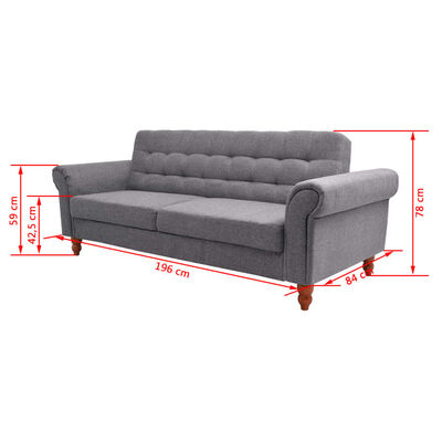 vidaXL Sofa z szarego materiału